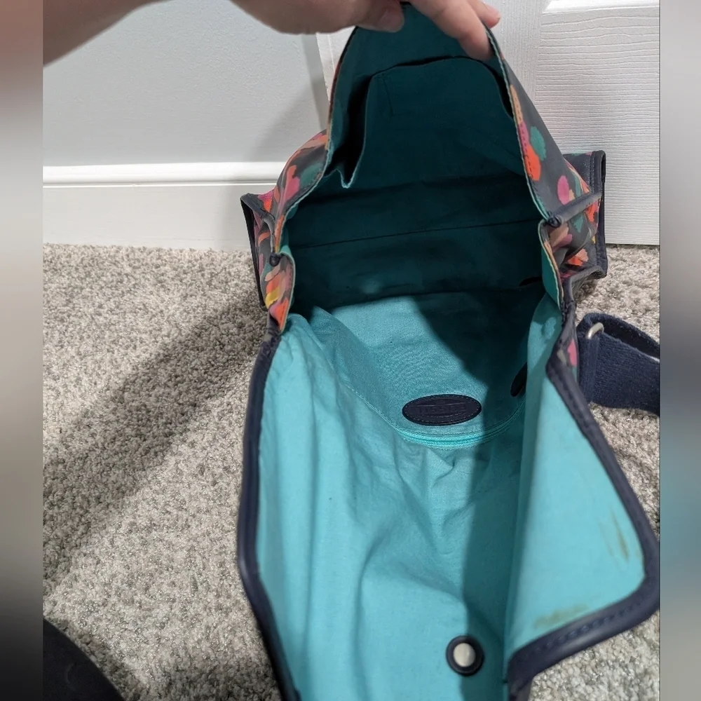 Fossil Colorful Polka Dot Coated Canvas Crossbody Messager Bag